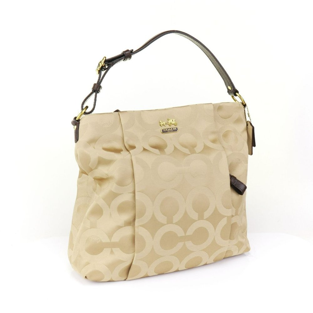 NWT Coach Signature Hobo Shoulder Bag Khaki - Picture 5 of 10